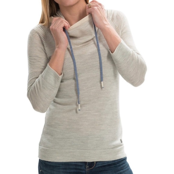 Smartwool Tops - Smartwool Sky Pond Micro-Stripe Merino Wool Blend Grey Knit Hoodie Size Medium